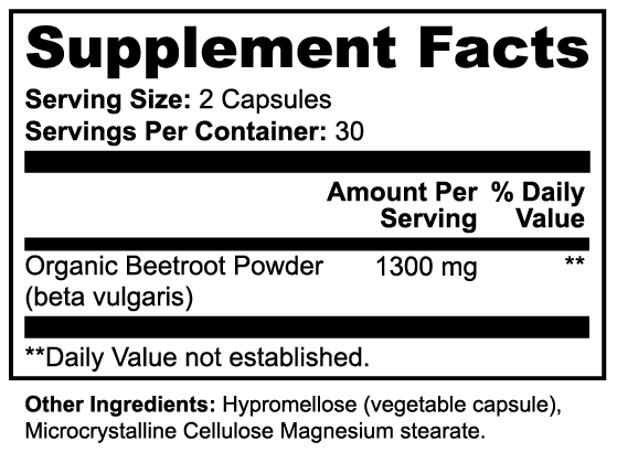 Beetroot - 60 Capsules - Made in the USA
