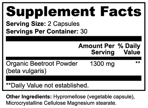 Beetroot - 60 Capsules - Made in the USA