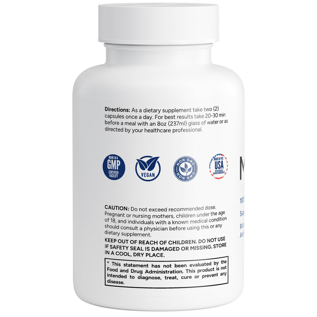 Moringa Pure Capsules - No Fillers - Made in the USA